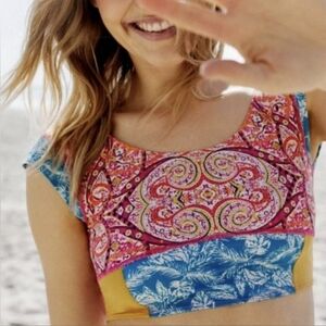 Free People FP Movement Take a Plunge Paisley Crop Top, M